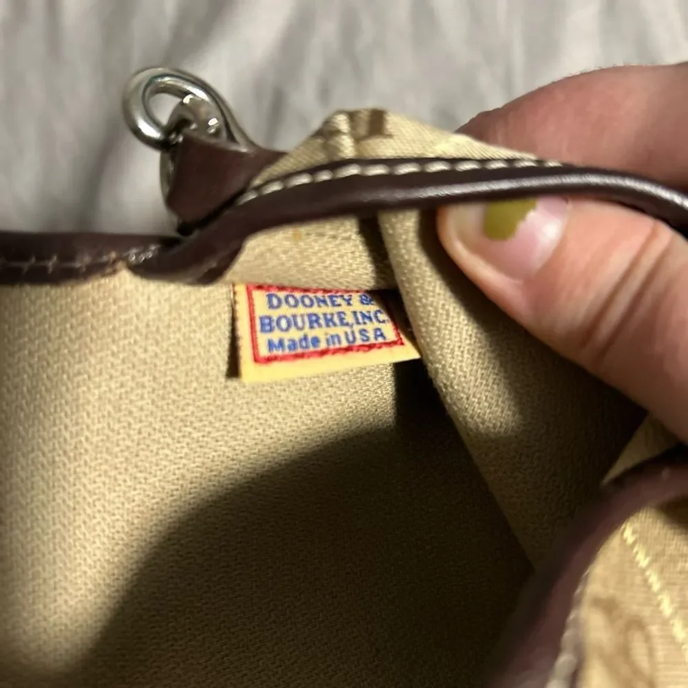 Dooney & Bourke Tan Canvas with Leather Trim Wristlet
